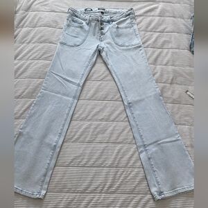 Wild Fable Light Blue Low Rise Flare Jeans with Button-Fly